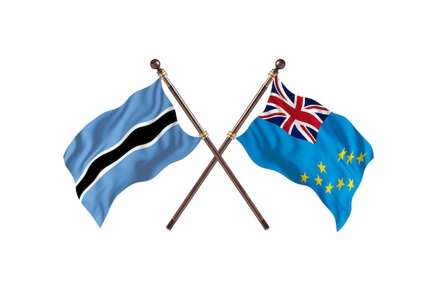 Botswana contre fond de drapeaux tuvalu