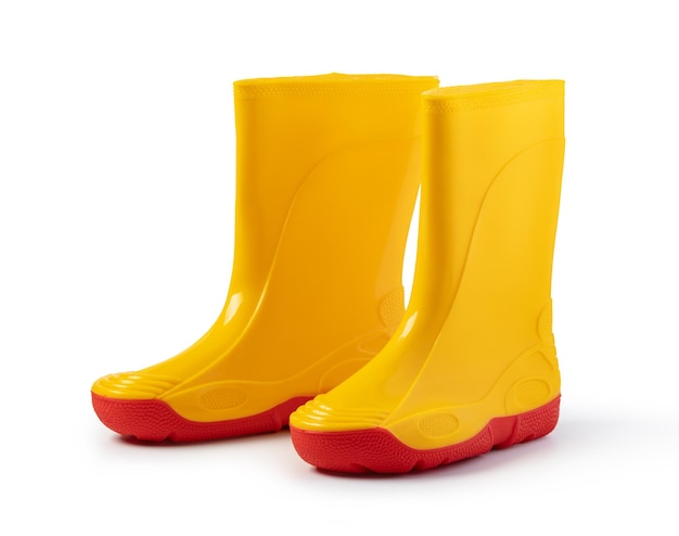 Des bottes en caoutchouc jaunes