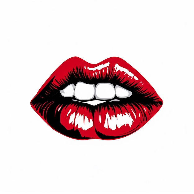 Une bouche de fille clip art lèvres multicolores