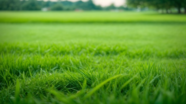 Bouchent champ d&#39;herbe verte avec flou fond de parc