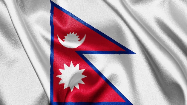 Bouchent le drapeau de texture réaliste du Népal