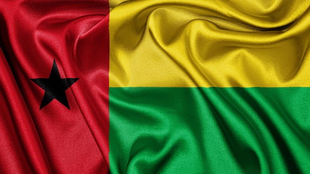 Bouchent le drapeau de texture réaliste de la Guinée Bissau