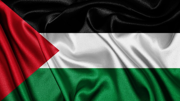 Bouchent le drapeau de texture réaliste de la Palestine