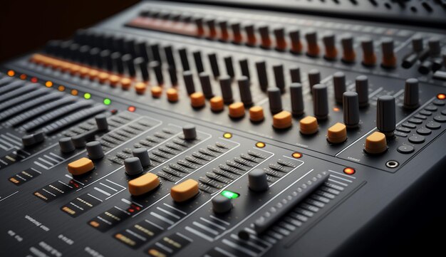 Bouchent les mélangeurs de studio utilisés pour l'image d'arrière-plan de la technologie de la musique audio multimédia