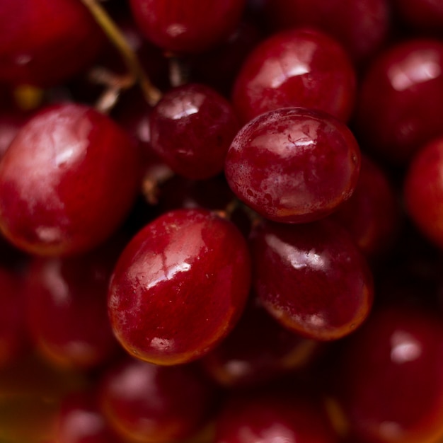 Photo bouchent les raisins rouges