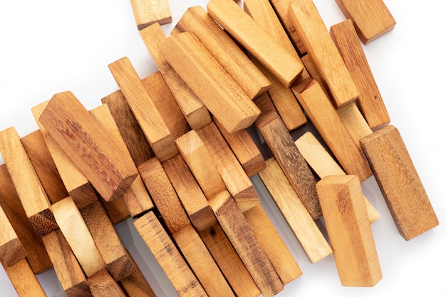 Bouchent la texture en bois, jouets en blocs de bois naturel