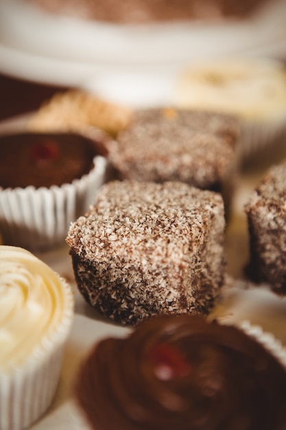 Bouchent la vue des cupcakes