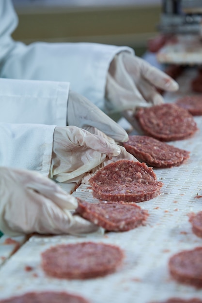 Bouchers, traitement, hamburger, galette