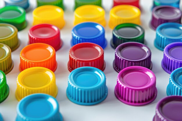 Des bouchons de bouteilles colorés idéaux pour le recyclage avec des bouteilles en plastique