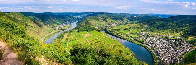 Boucle de Bremm de Calmont sur la romantique Moselle Moselle vue panoramique Rhénanie-Palatinat Allemagne