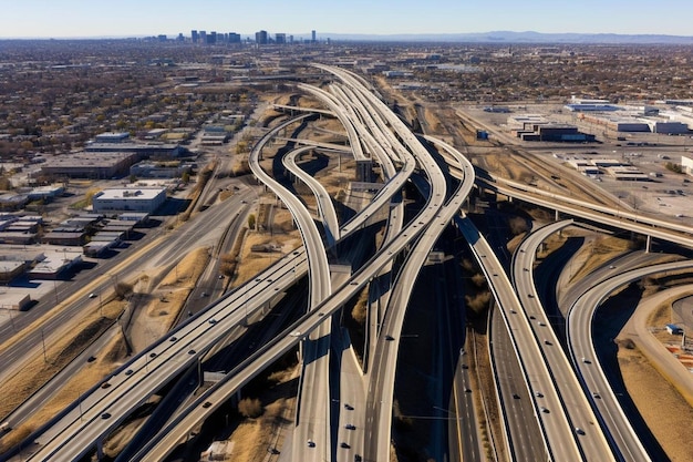 Photo boucles d'échange d'autoroutes et virages