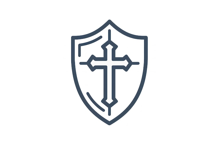Photo un bouclier avec une croix qui dit croix