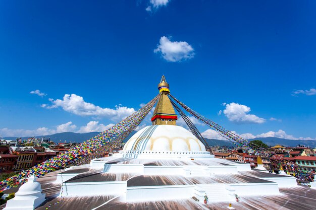 Photo boudhanath stupa aussi connu sous le nom de bodhnath kathmandu népal