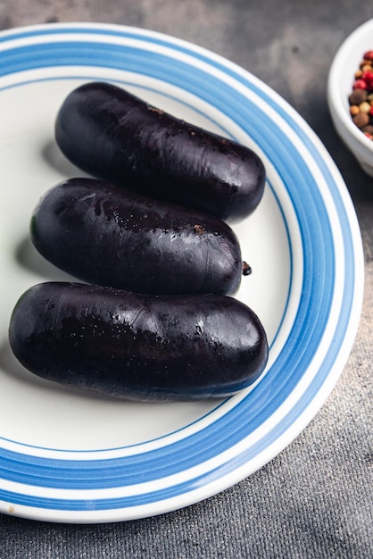 boudin noir saucisse repas de viande sanglante collation alimentaire sur la table copie espace arrière-plan alimentaire