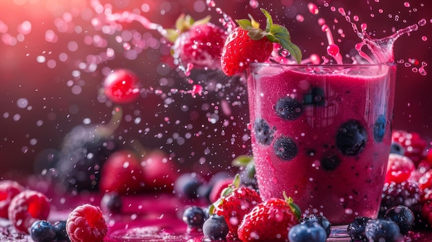 Une bouffée vibrante de baies variées mélangées dans un smoothie