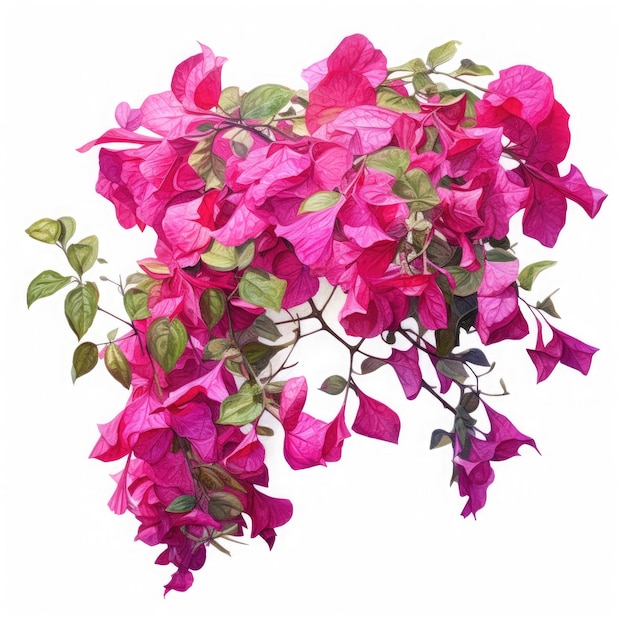 Bougainvillea sur fond blanc