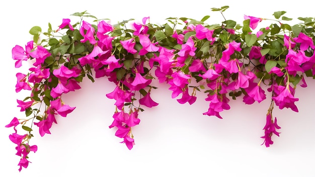 Des bougainvillea suspendus sur un fond blanc