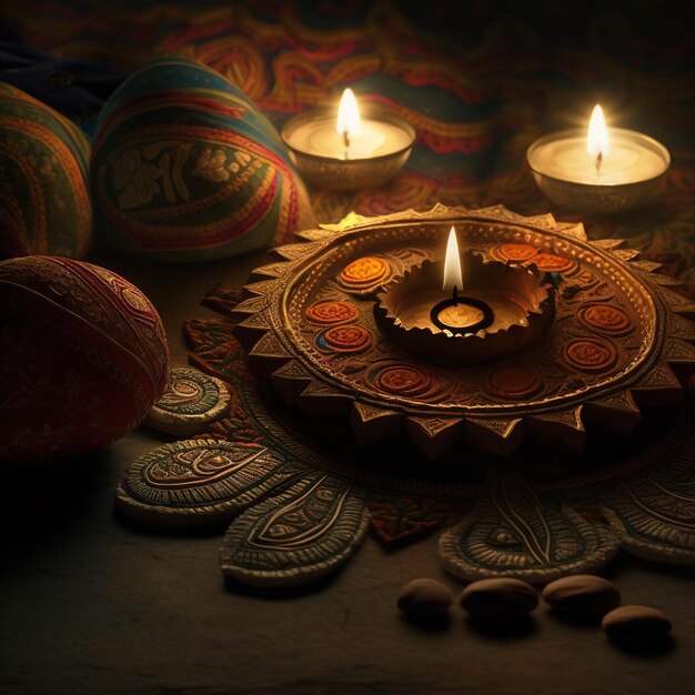 bougie pour la cérémonie de diwali