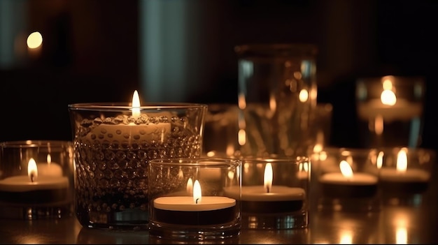 Bougies blanches sur une table