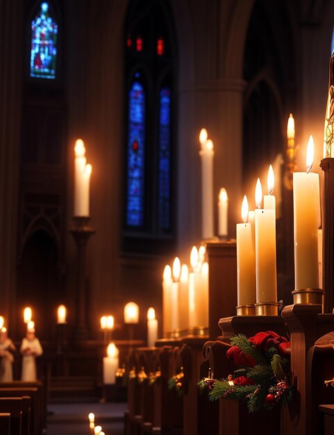 bougies dans l'église IA générative