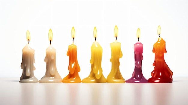 Photo des bougies de différentes formes fondent