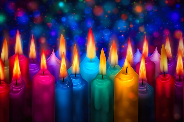 Photo les bougies du nouvel an brillent