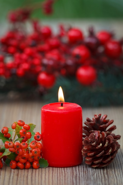 Bougies de Noël rouges