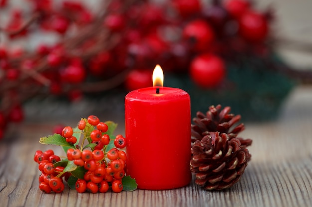 Bougies de Noël rouges