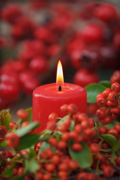 Bougies de Noël rouges