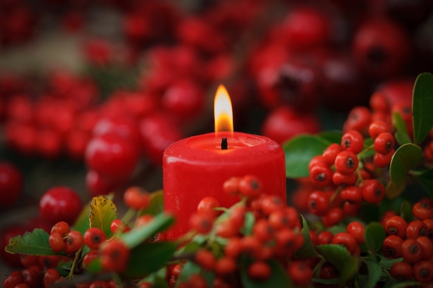 Bougies de Noël rouges