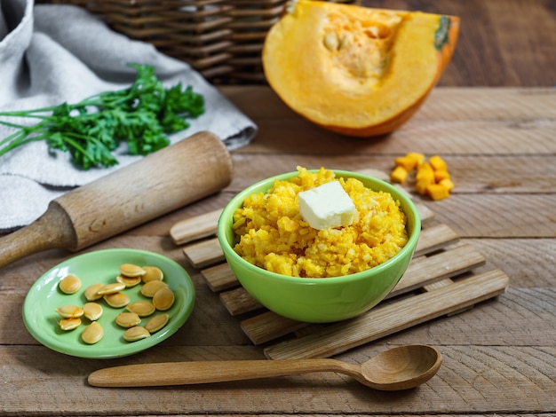 Bouillie de riz à la citrouille, un aliment sain et nutritif