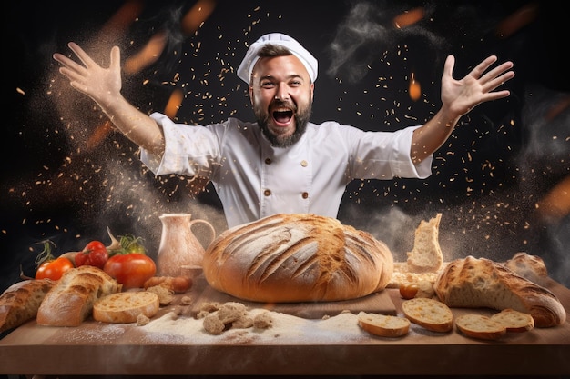 Photo un boulanger professionnel fait de beaux pains