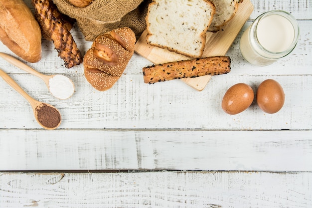 boulangerie sur bois fond blanc