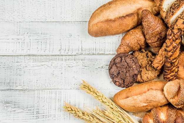 boulangerie sur bois fond blanc