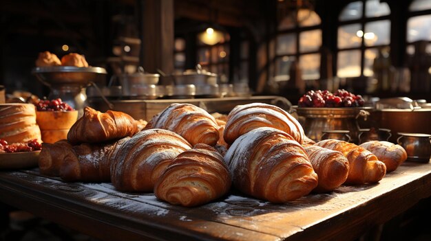 Boulangerie avec du pain et des pâtisseries