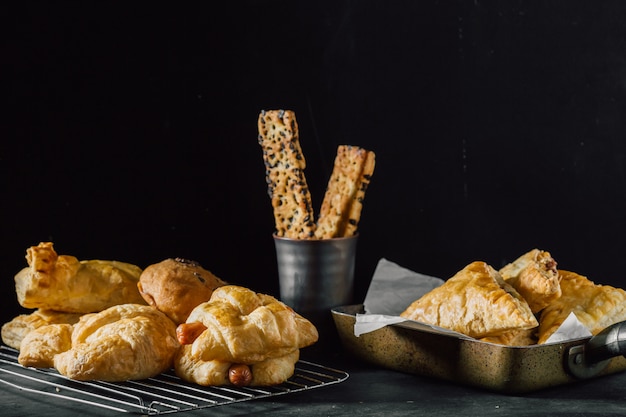 boulangerie sur fond de tableau noir