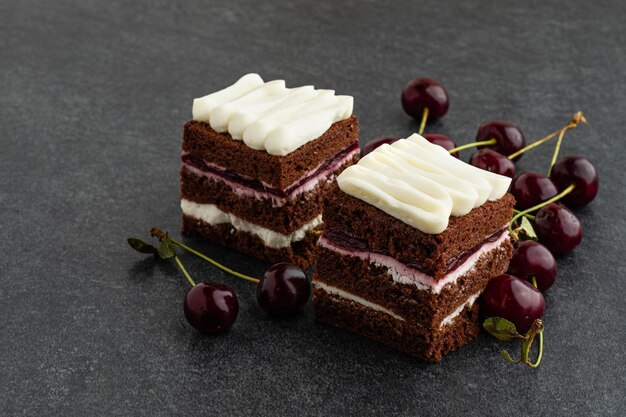 Boulangerie maison brownies au chocolat noir gâteau délicieux amer doux et moelleux Brownie est un type de gâteau au chocolat