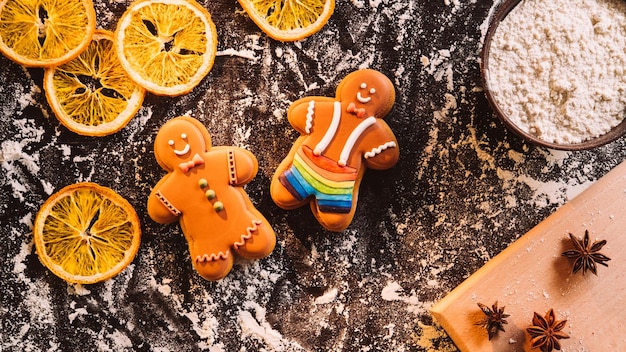 Boulangerie de Noël bonhomme en pain d'épice traditionnel