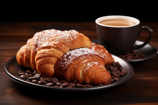 La boulangerie offre un cappuccino et un croissant au chocolat