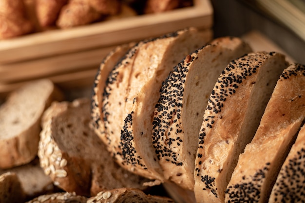 Boulangerie sur la table en bois