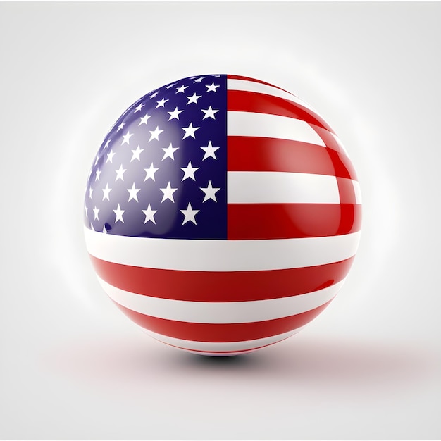 Boule 3D dans les couleurs du drapeau national des États-Unis