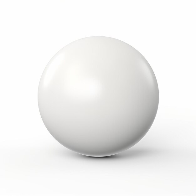 Boule blanche 3D à haut détail sur fond blanc