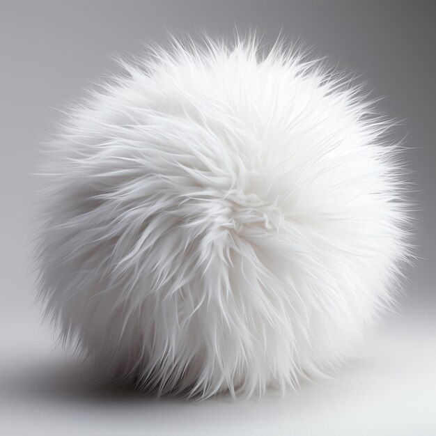 Photo une boule blanche et moelleuse avec des cheveux moelleux