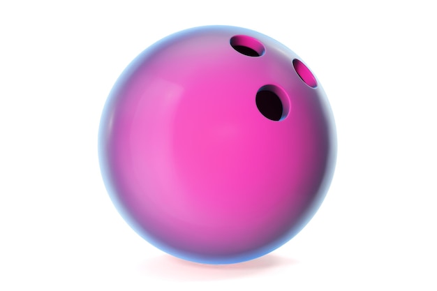 Boule de bowling colorée isolée sur fond blanc. illustration 3d