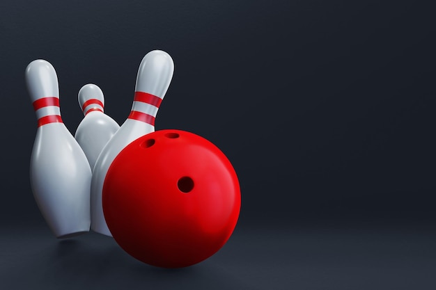 Boule de bowling sur une illustration 3D