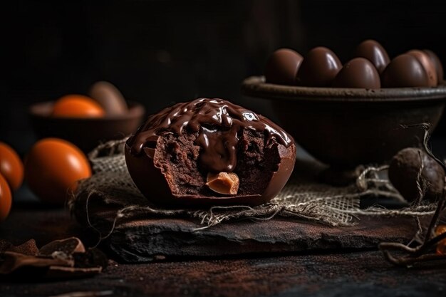 Boule de chocolat Halfeen IA générative