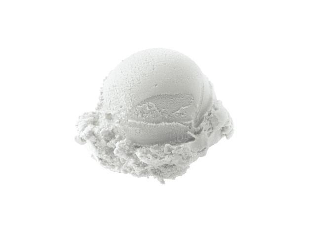 Boule de crème glacée isolé sur fond blanc