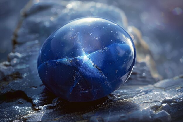 Photo une boule de cristal bleue avec une étoile dessus