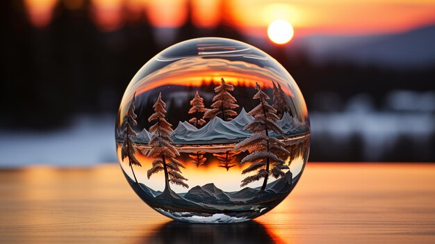 boule de cristal dans la forêt