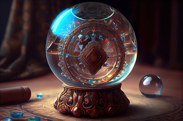 Boule de cristal magique révélant des mystères cachés AI générative
